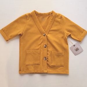 NWT Woodmouse & Thistle Mustard Yellow Baby Cardig